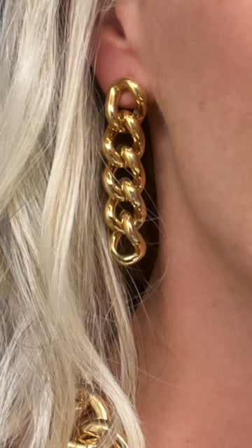 Pendientes largos oro