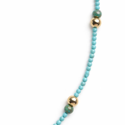 Collar largo turquesas y hematites