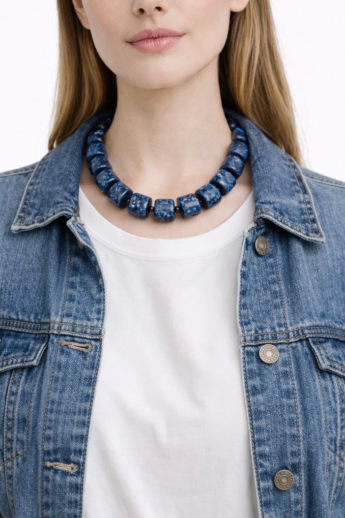 Collar Barilotto en azul jean