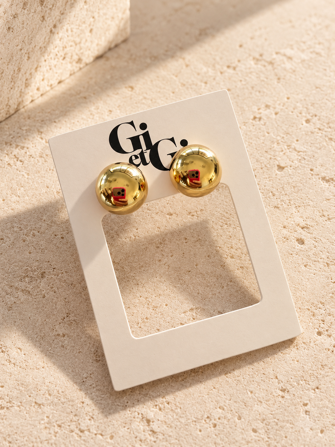 Pendientes Media Esfera Gold 12mm
