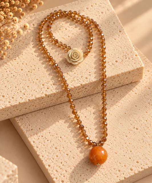 Collar Camelia Two Amber
