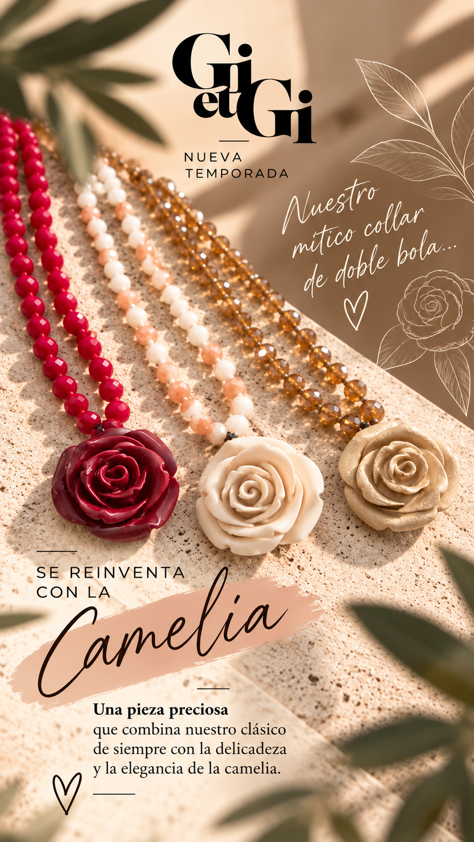 Collar Camelia Two Amber