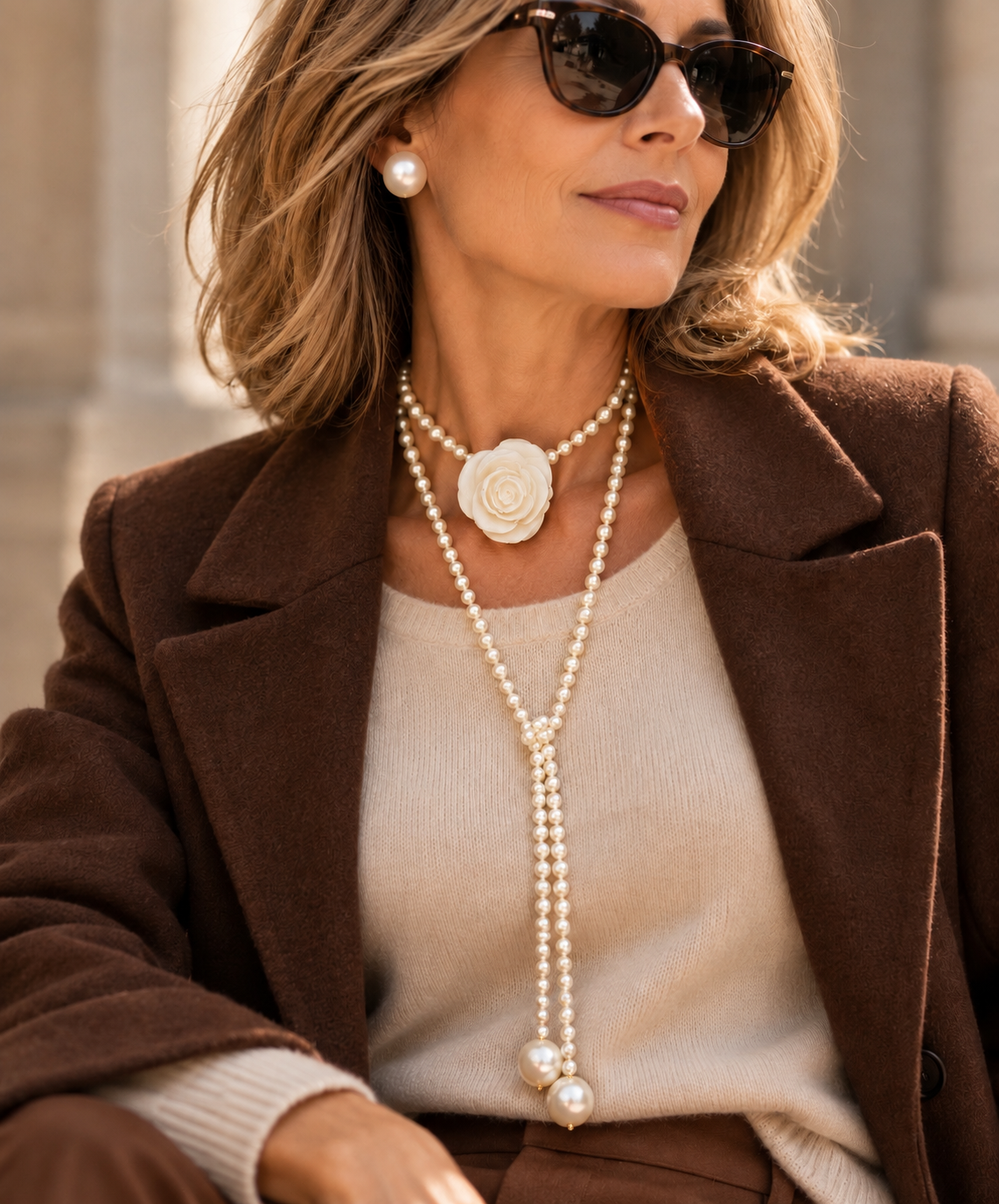 Collar Camelia Pearl Largo