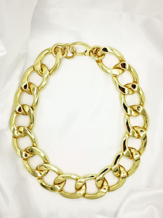 Collar eslabones grandes en oro