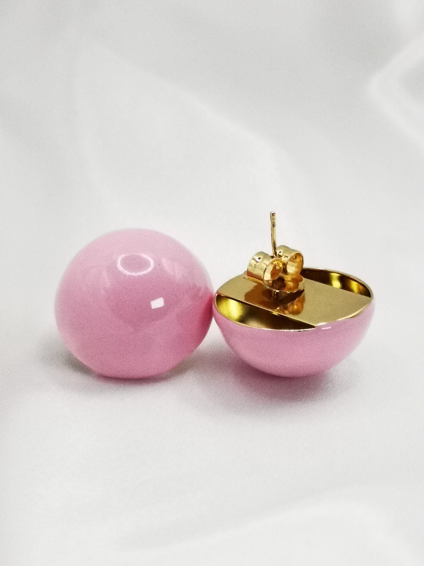 Pendientes esfera en rosa